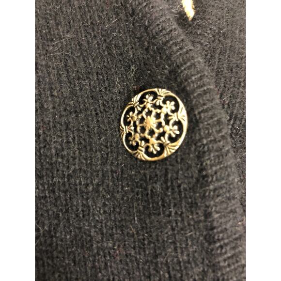 Vintage 80s Marisa Christina Cardigan Sweater Black Lambs Wool Angora Sequins - Picture 8 of 12